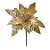 Flor Cabo Curto Poinsettia Ouro e Glitter 30cm - 01 unidade - Cromus Natal - Rizzo Embalagens - Imagem 1