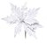 Flor Cabo Curto Poinsettia Branco Glitter 30cm - 01 unidade - Cromus Natal - Rizzo Embalagens - Imagem 1