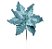 Flor Cabo Médio Poinsettia Turquesa com Glitter 42cm - 01 unidade - Cromus Natal - Rizzo Embalagens - Imagem 1