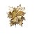 Flor Cabo Curto Poinsettia Dourado com Borda Glitter 25cm - 01 unidade - Cromus Natal - Rizzo Embalagens - Imagem 1