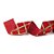 Fita Tecido Vermelho com Losangos Dourados 6,3cm - 01 unidade 10m- Cromus Natal - Rizzo Embalagens - Imagem 1