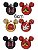 Kit Bolas Acessórios Mickey e Minnie Vermelho Preto e Ouro  6cm - 06 unidades Natal Disney - Cromus - Rizzo Embalagens - Imagem 2