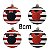 Kit Bola Mickey Silhueta Listras Vermelho e Preto 8cm - 04 unidades - Natal Disney - Cromus - Rizzo Embalagens - Imagem 2