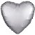 Balão Metalizado Coração Liso 20'' 50cm - Cromado Platinum - Flexmetal - Rizzo Embalagens e FCoras - Imagem 1
