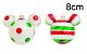Bola Mickey Listras Poá Branco Verde e Vermelho 8cm - 02 unidades - Natal Disney - Cromus - Rizzo Embalagens - Imagem 2