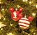 Bola Mickey Listras Branco e Vermelho 8cm - 04 unidades - Natal Disney - Cromus - Rizzo Embalagens - Imagem 1