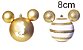 Bola Mickey Listras Branco e Ouro 8cm - 04 unidades - Natal Disney - Cromus - Rizzo Embalagens - Imagem 2