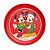 Prato Sobremesa Fibra de Bambu Mickey e Minnie  18cm - 01 unidade - Natal Disney - Cromus - Rizzo Embalagens - Imagem 1