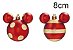 Kit Bola Mickey Vermelho Ouro Listras e Poá 8cm - 04 unidades - Natal Disney - Cromus - Rizzo Embalagens - Imagem 2