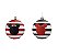 Kit Bola Mickey Silhueta Listras Vermelho e Preto 10cm - 02 unidades - Natal Disney - Cromus - Rizzo Embalagens - Imagem 2