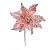 Flor Cabo Médio Poinsettia Rosa Claro com Glitter 44cm - 01 unidade - Cromus Natal - Rizzo Embalagens - Imagem 1