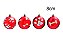 Bola Pet Mania Osso e Patinha Vermelho 8cm - 04 unidades - Cromus Natal - Rizzo Embalagens - Imagem 1