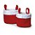 Jogo de Cestas Redondas Pelúcia Vermelha e Branca  - 02 unidades - Cromus Natal - Rizzo Embalagens - Imagem 1