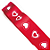 Fita de Páscoa em Cetim 38mmx10m Corações Vermelho com Branco ECF009S 060 Progresso Rizzo Embalagens - Imagem 1