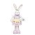 Coelha com Vestido e Placa Feliz Páscoa - 55cm x 20cm x 10cm - 1 unidade - Cromus Páscoa - Rizzo - Imagem 1