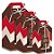 Caixa Maleta Vertical com Visor Douce Vermelho Marrom e Marfim - 06 unidades - Cromus Páscoa - Rizzo Embalagens - Imagem 1