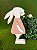 Coelha de MDF Rústico Vestido Rosa com Margaridas 10850 - 01 unidade - Páscoa - Rizzo Embalagens - Imagem 1
