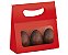 Mini Caixa Plus para Ovos com Visor Páscoa Vermelho- 10 unidades - 13x5,5x13cm - Cromus Profissional - Rizzo Embalagens - Imagem 1