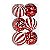 Kit Bolas Texturizadas Vermelho/Branco 8cm - 06 unidades - Cromus Natal - Rizzo Embalagens - Imagem 1