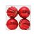 Kit Bolas Texturizadas Vermelho/Dourado 10cm - 04 unidades - Cromus Natal - Rizzo Embalagens - Imagem 1
