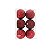 Kit Bolas Texturizadas Vermelho 8cm - 06 unidades - Cromus Natal - Rizzo Embalagens - Imagem 1