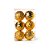 Kit Bolas Texturizadas Losango Dourado 10cm - 06 unidades - Cromus Natal - Rizzo Embalagens - Imagem 1