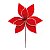 Flor de Natal Cabo Curto Poinsettia Vermelho e Branco - 01 unidade - Cromus Natal - Rizzo Embalagens - Imagem 1