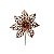 Flor de Natal Poinsettia Glitter Rose Gold Cabo Curto - 01 unidade - Cromus Natal - Rizzo Embalagens - Imagem 1