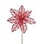 Flor de Natal Poinsettia 14 Petalas Vazadas Vermelho Cabo Curto - 01 unidade - Cromus Natal - Rizzo Embalagens - Imagem 1