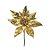 Flor Cabo Curto Dourado com Glitter 25cm - 01 unidade - Cromus Natal - Rizzo Embalagens - Imagem 1