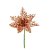 Flor Cabo Curto Telada Rose Gold com Glitter 20cm - 01 unidade - Cromus Natal - Rizzo Embalagens - Imagem 1