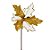 Flor Cabo Curto Branco e Ouro com Glitter 20cm - 01 unidade - Cromus Natal - Rizzo Embalagens - Imagem 1