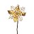 Flor Pétalas Vazadas Glitter Ouro 20cm - 01 unidade - Cristal Collection - Cromus Natal - Rizzo Embalagens - Imagem 1