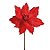 Flor Cabo Curto Poinsettia Vermelha 25cm - 01 unidade - Cromus Natal - Rizzo Embalagens - Imagem 1