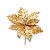 Flor Cabo Curto Ouro com Glitter 20cm - 01 unidade - Cromus Natal - Rizzo Embalagens - Imagem 1