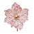Flor Cabo Curto Poinsettia Rosa Glitter 25cm - 01 unidade - Cromus Natal - Rizzo Embalagens - Imagem 1