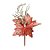 Flor Cabo Curto Poinsettia Rose e Glitter Nude 20cm - 01 unidade - Cromus Natal - Rizzo Embalagens - Imagem 1