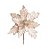 Flor Cabo Curto Poinsettia Nude Veludo Glitter Ouro 30cm - 01 unidade - Cromus Natal - Rizzo Embalagens - Imagem 1