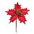 Flor Cabo Curto Poinsettia Vermelho Veludo Frutos Glitter 20cm - 01 unidade - Cromus Natal - Rizzo Embalagens - Imagem 1