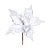 Flor Cabo Curto Poinsettia Branco 25cm - 01 unidade - Cromus Natal - Rizzo Embalagens - Imagem 1