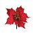 Flor Cabo Curto Poinsettia Vermelho com Ouro 15cm - 01 unidade - Cromus Natal - Rizzo Embalagens - Imagem 1