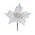 Flor Cabo Curto Poinsettia Branco com Glitter 15cm - 01 unidade - Cromus Natal - Rizzo Embalagens - Imagem 1