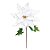 Flor Cabo Longo Branco com Folhas Verdes 65cm - 01 unidade - Cromus Natal - Rizzo Embalagens - Imagem 1