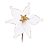 Flor Cabo Curto Branco com Glitter Ouro 20cm - 01 unidade - Cromus Natal - Rizzo Embalagens - Imagem 1