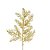 Galho Curto Folhas Glitter Ouro 25cm - 01 unidade - Cromus Natal - Rizzo Embalagens - Imagem 1