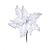 Flor Cabo Médio Poinsettia Branco com Brilho 40cm - 01 unidade - Cromus Natal - Rizzo Embalagens - Imagem 1
