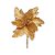 Flor Cabo Curto Poinsettia Ouro Glitter Ouro 15cm - 01 unidade - Cromus Natal - Rizzo Embalagens - Imagem 1
