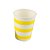 Copo papel Listrado Amarelo Biodegradável - 10 un - 270 ml - Silver Festas - Imagem 1