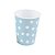 Copo papel Poa Azul Bebe Biodegradável - 10 un - 270 ml - Silver Festas - Imagem 1