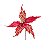 Flor Cabo Curto de Veludo Vermelho e Ouro 25cm - 01 unidade - Cromus Natal - Rizzo Embalagens - Imagem 1